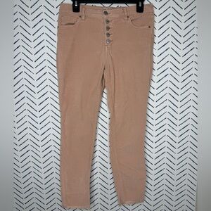 Free People Pink High Rise Corduroy Frayed hem Size 28